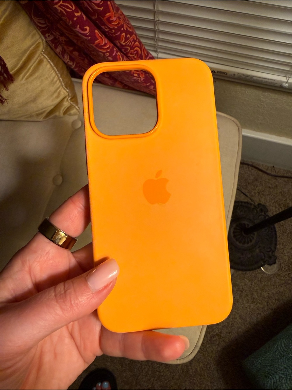 Apple Orange Silicone iPhone Case with Apple Logo